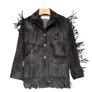 Vtg Schott Western Suede Leather Fridge Rancher USA Sz 14